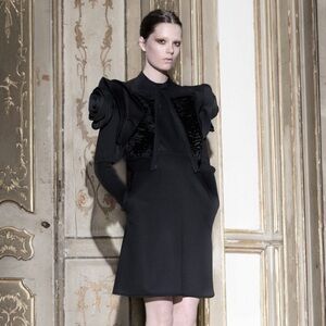 Valentino Black Ruffled Puffer Vest